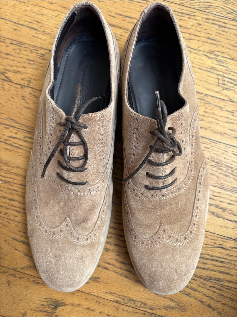 Ermenegildo Zegna Men's Suede Wingtip Oxfords - Light Brown